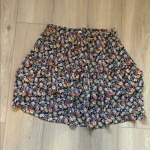 LOFT Navy Floral Skirt